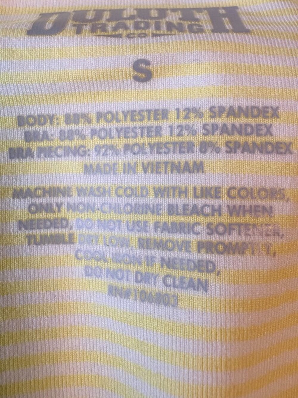 Duluth Trading Co Pier Genius Tank Yellow White Striped Built In Bra Size S - Picture 5 of 7